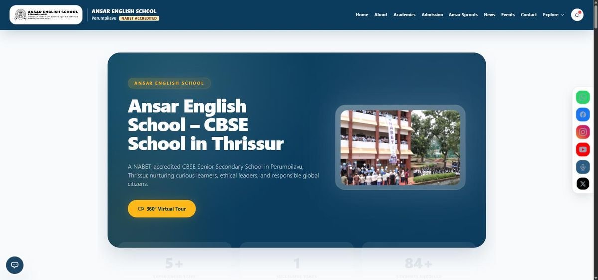 Ansar English School website screenshot